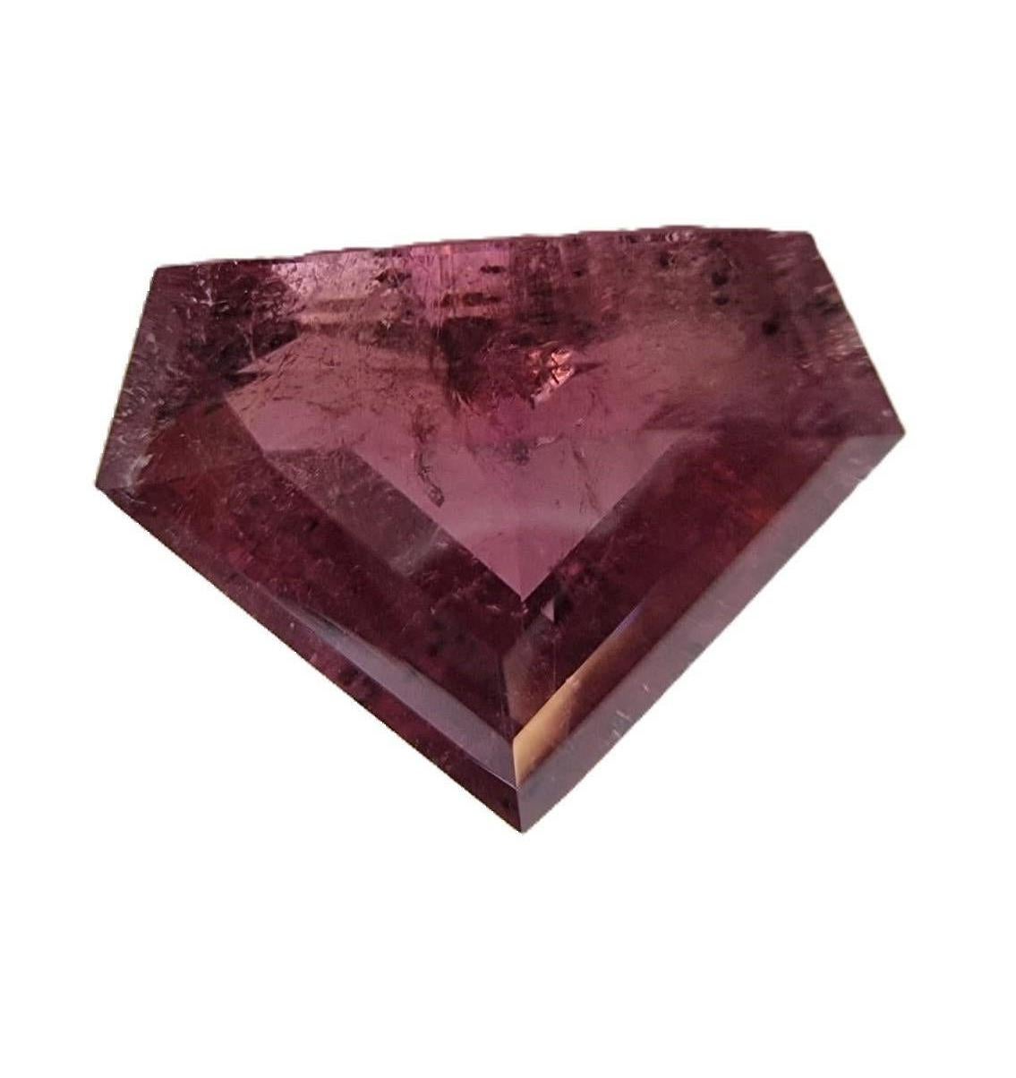 Trillion Cut 5.46ct CUSTOM CUT Purple RED RUBELLITE TOURMALINE Gemstone  For Sale