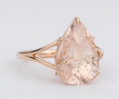 5.46ct Pear Shape Galaxy Morganite 14k Rose Gold Engagement Ring AD2220-2