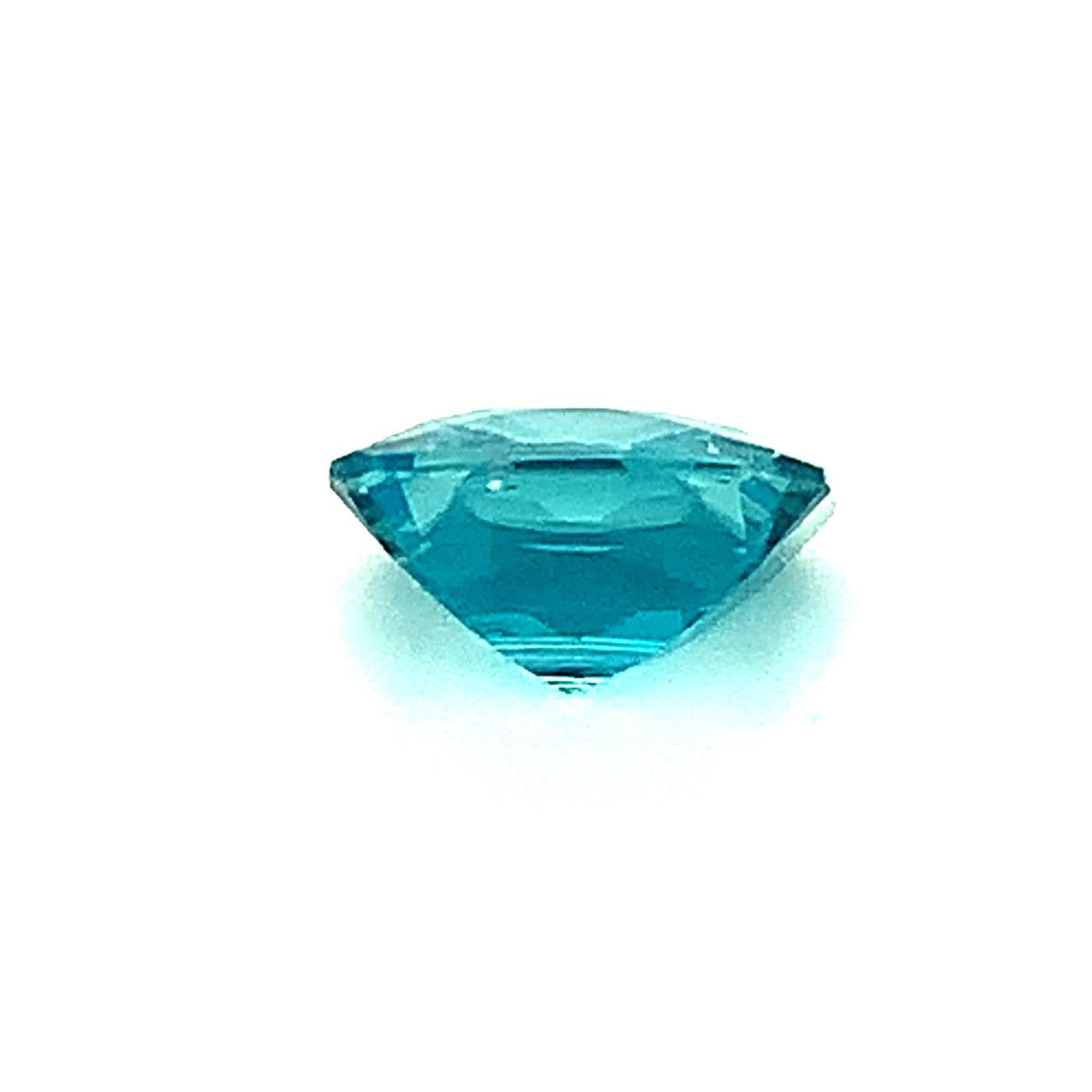 Square Cut 5.47 Carat Blue Zircon Square Octagon, Unset Loose Gemstone  For Sale