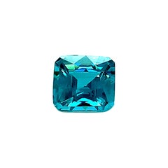 5,47 Karat Blauer Zirkon Quadratischer Achteck, ungefasster loser Edelstein