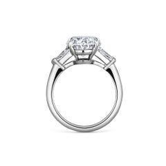 5.47 Carat Cushion Brilliant Diamond Platinum Engagement Ring