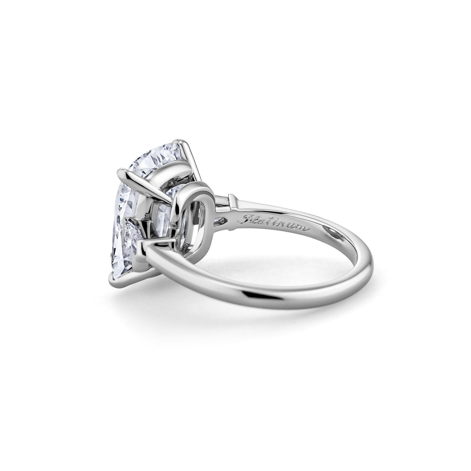 Modern 5.47 Carat Cushion Brilliant Diamond Platinum Engagement Ring
