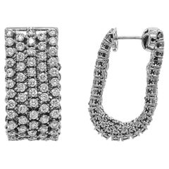 Boucles d'oreilles en or blanc avec diamant blanc de 5.47 carats