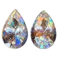 5.47 carats Moonstone Pair Pear Faceted Cut Natural Sri Lankan Gemstone