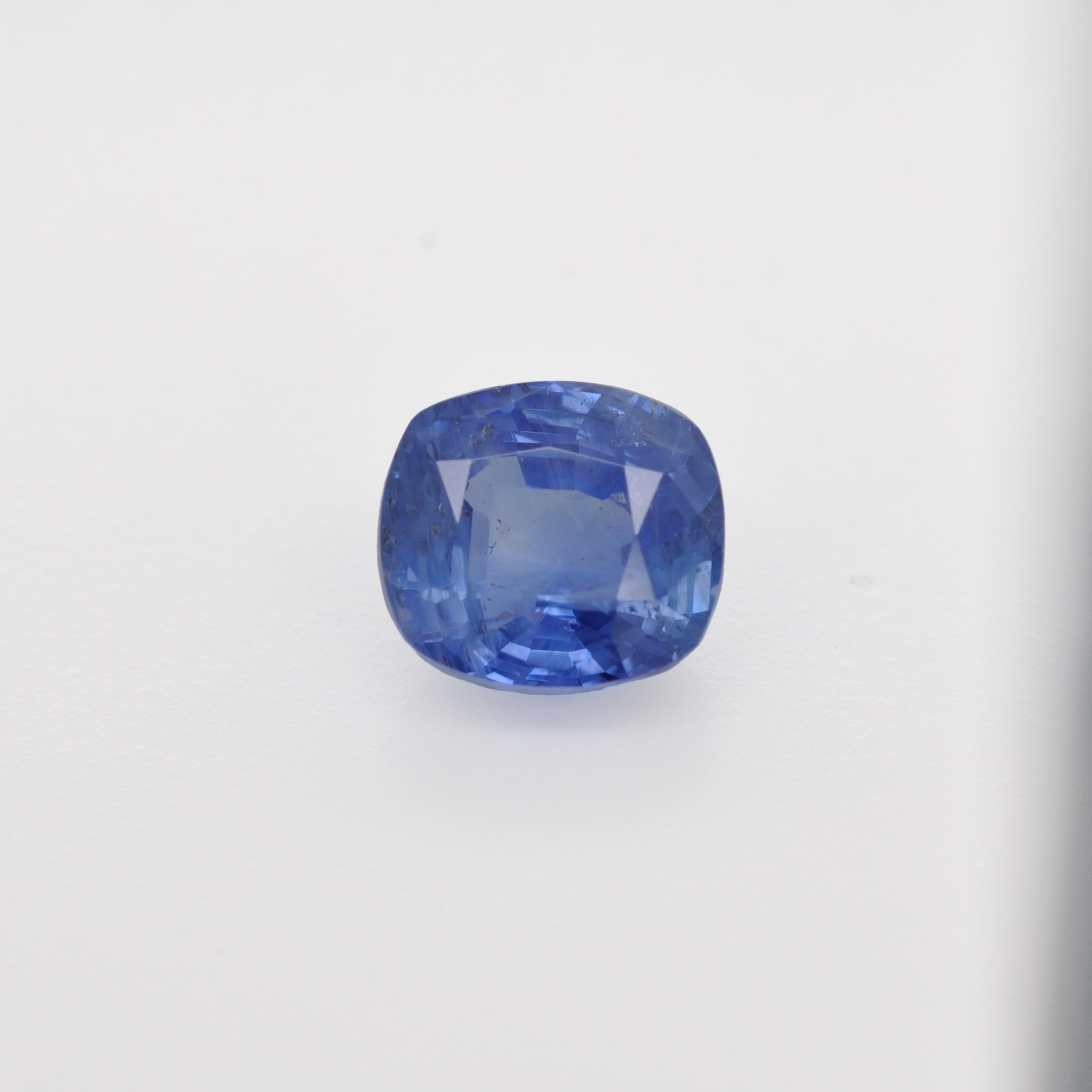 Contemporary 5.48 Carat Certified Cushion Ceylon Sri Lanka Natural Blue Sapphire For Sale
