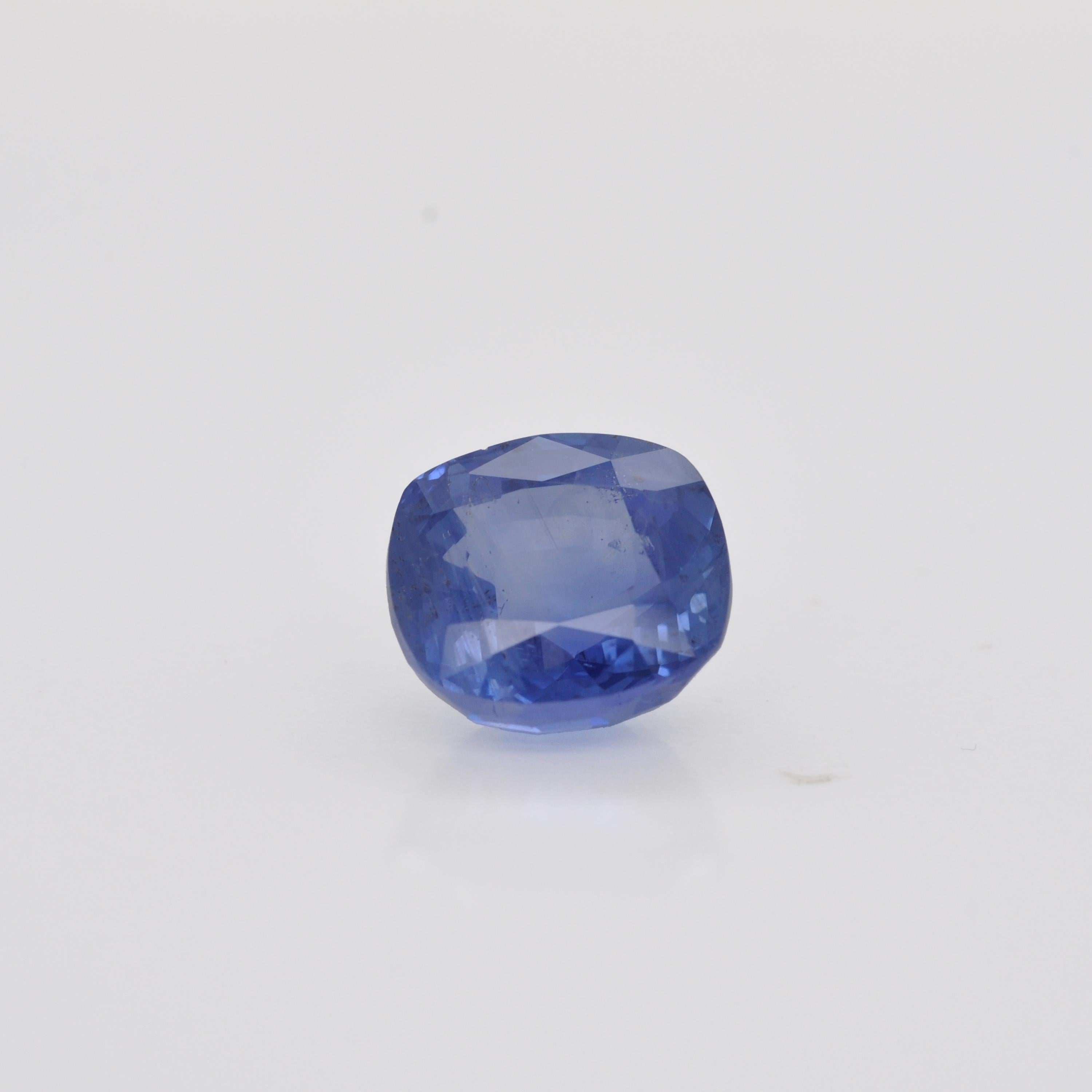 Cushion Cut 5.48 Carat Certified Cushion Ceylon Sri Lanka Natural Blue Sapphire For Sale