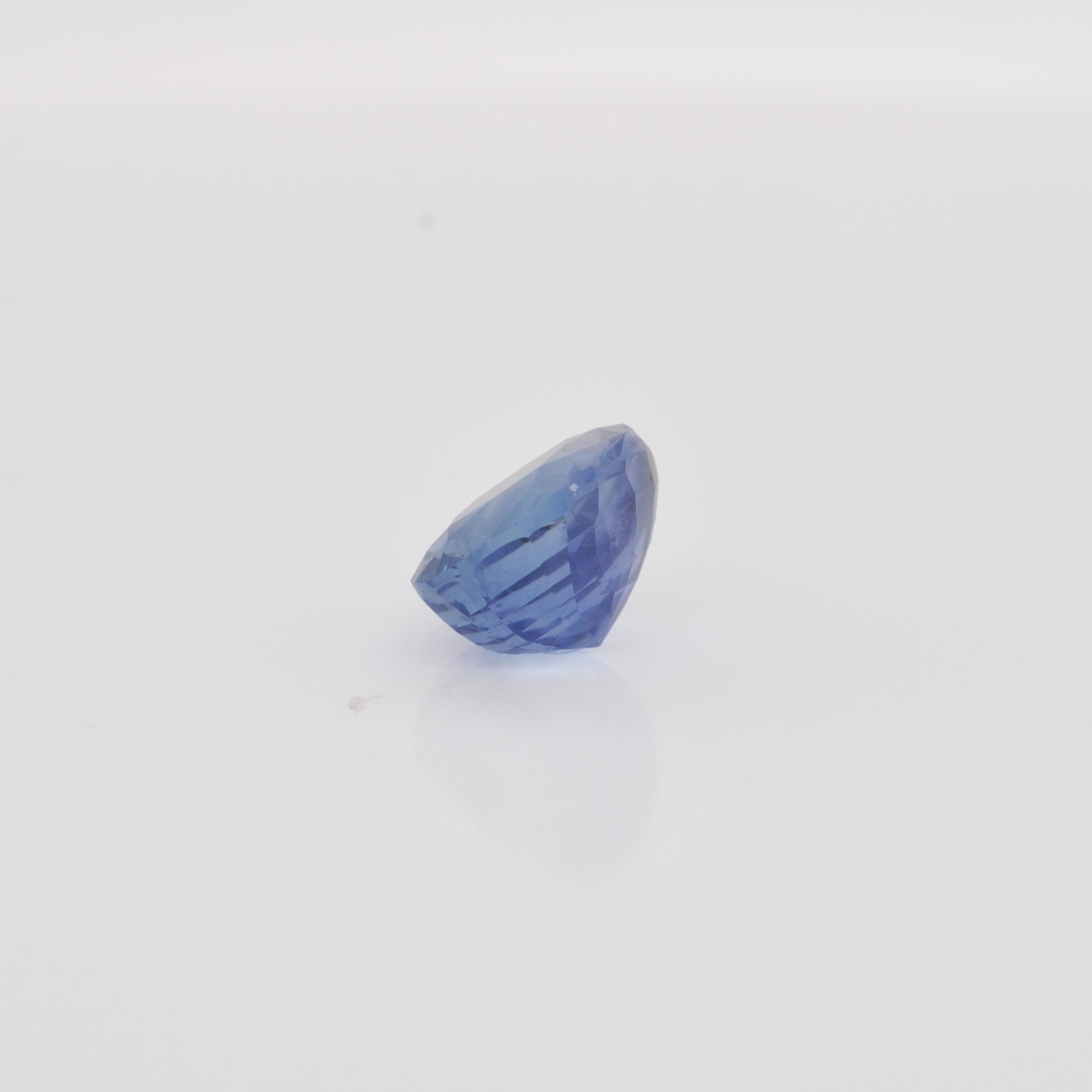 Women's or Men's 5.48 Carat Certified Cushion Ceylon Sri Lanka Natural Blue Sapphire For Sale