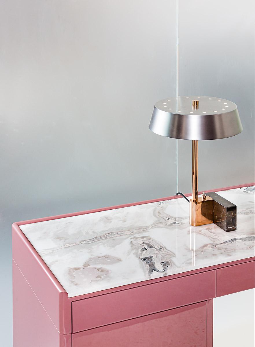 Italian 548, Modern design desk lamp for office with marble base For Sale