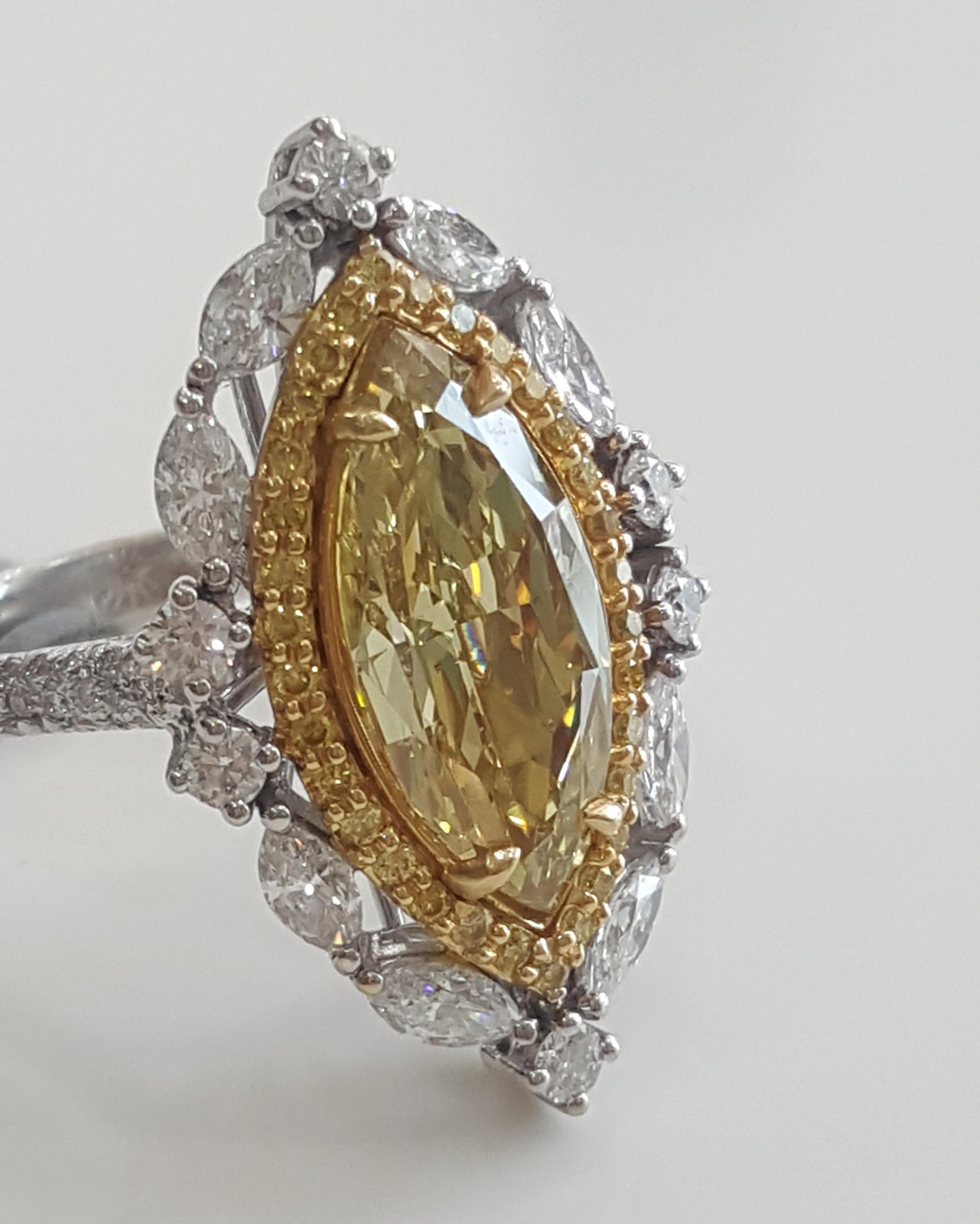 yellow marquise diamond ring