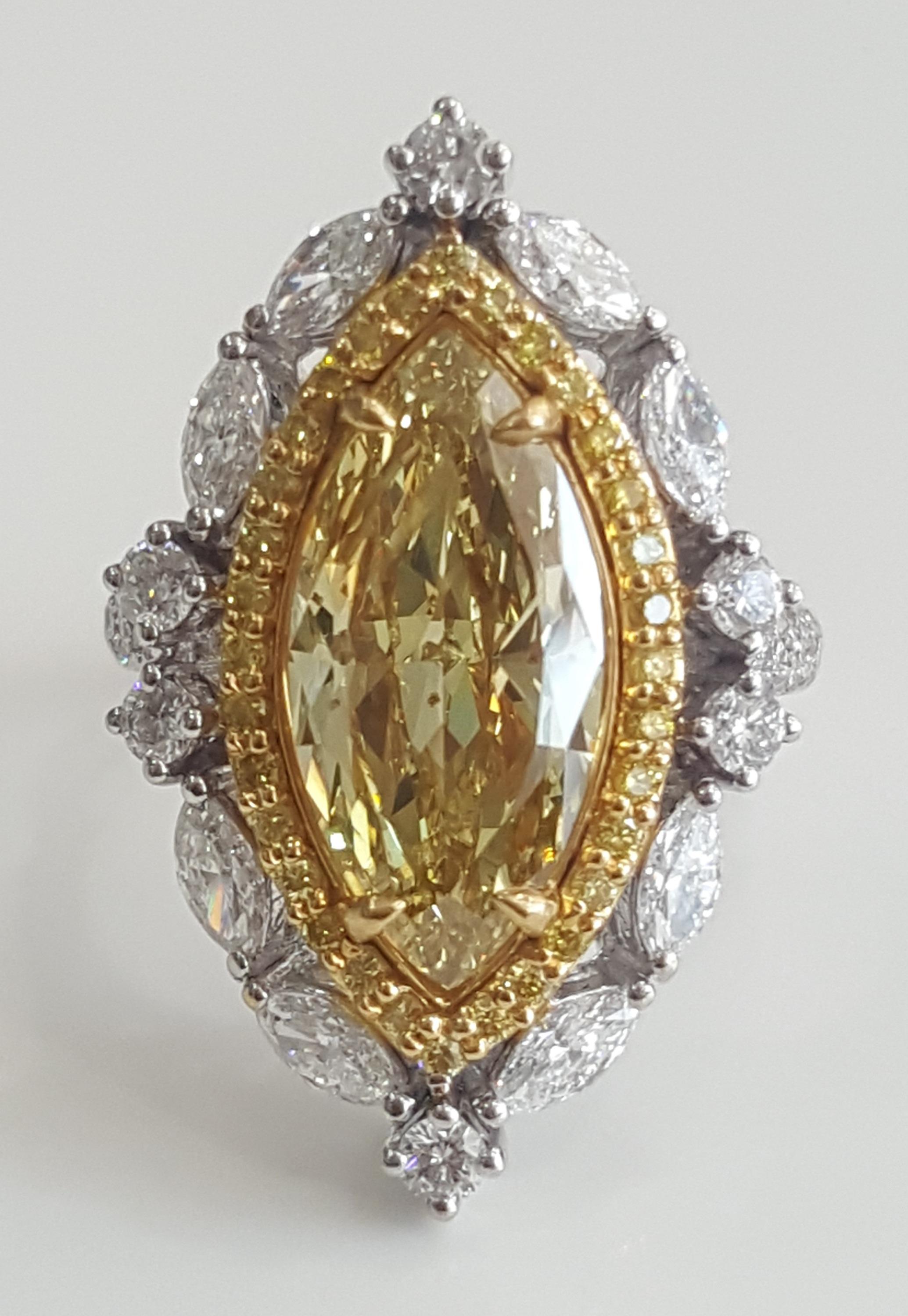 yellow diamond marquise engagement rings