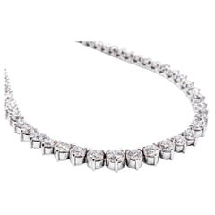 5.49 Carat VS G White Gold Tennis Graded Necklace 