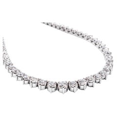 5.49 Carat VS G White Gold Tennis Graded Necklace