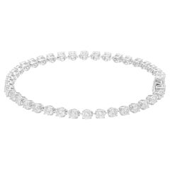 Pulsera de Tenis de Diamantes Brillantes Redondos de 5,49 qt en Oro Blanco de 18 quilates Joyería Fina