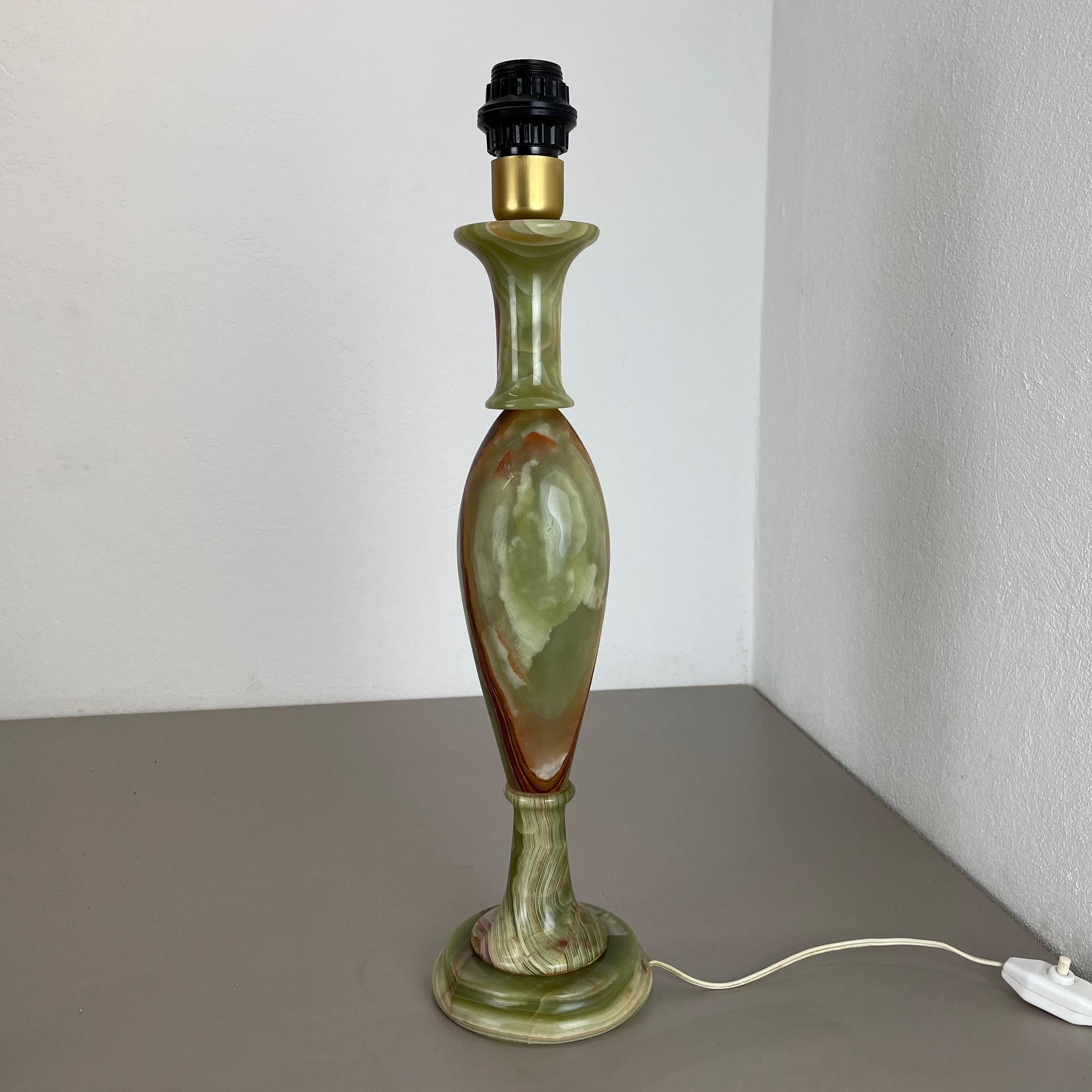 20th Century Vintage Hollywood Regency Onyx Marble Light Base Table Light, Italy, 1960s For Sale