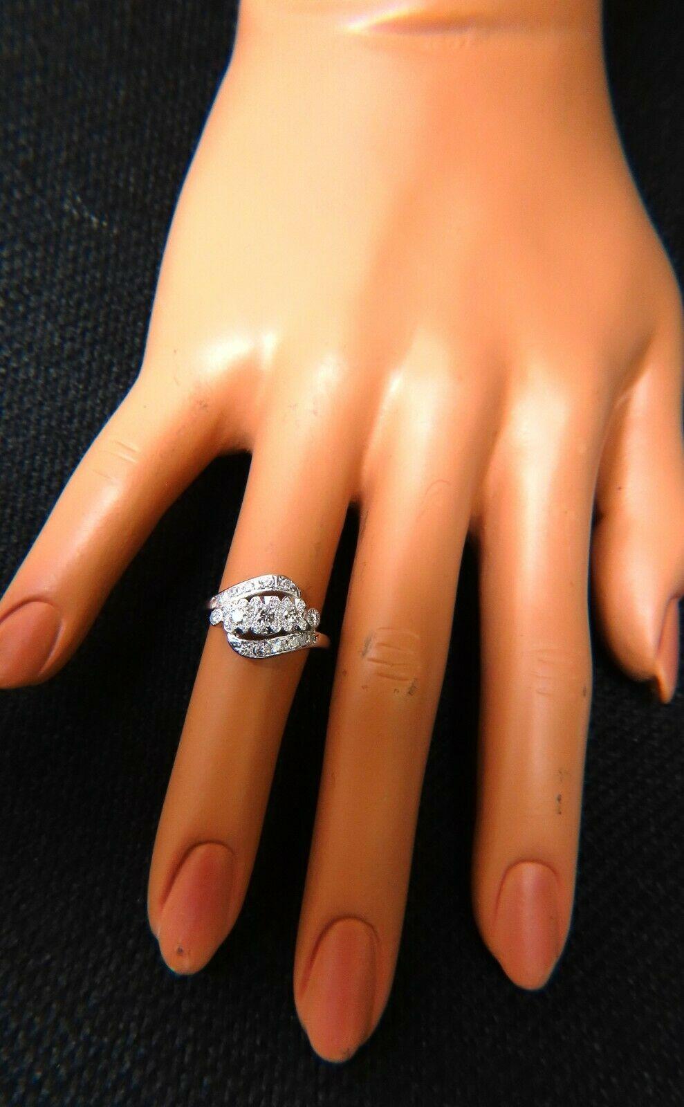 Women's or Men's .54ct Natural Diamonds American Regency Revival Deco Ring 14kt For Sale