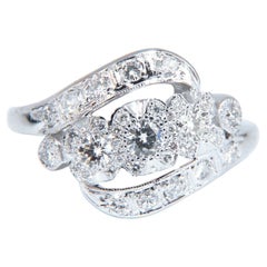 .54ct Natural Diamonds American Regency Revival Deco Ring 14kt*