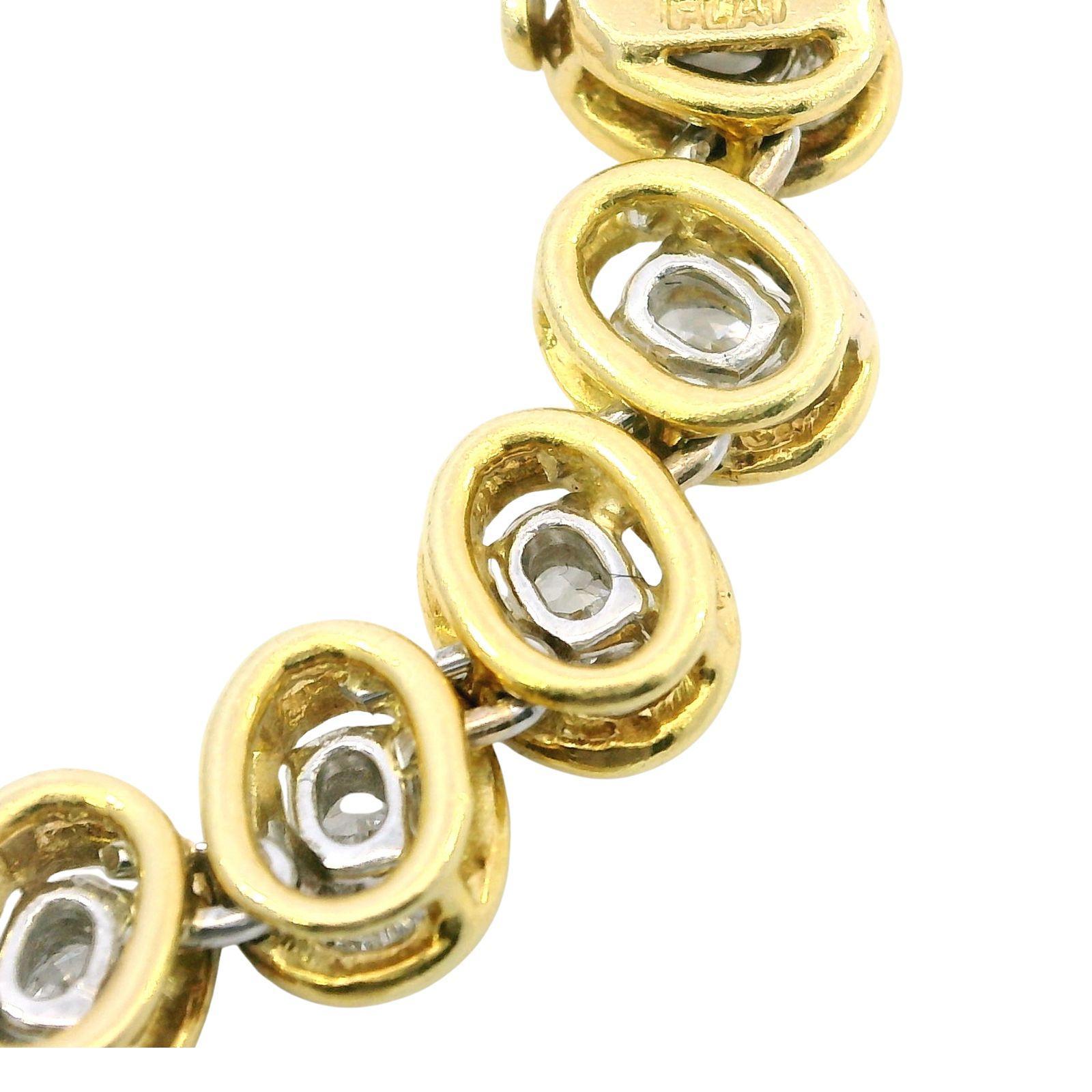 De las mujeres Pulsera de tenis con diamantes de 5,4 ctw Oro amarillo de 18 quilates Platino Talla ovalada VS Diamantes en venta