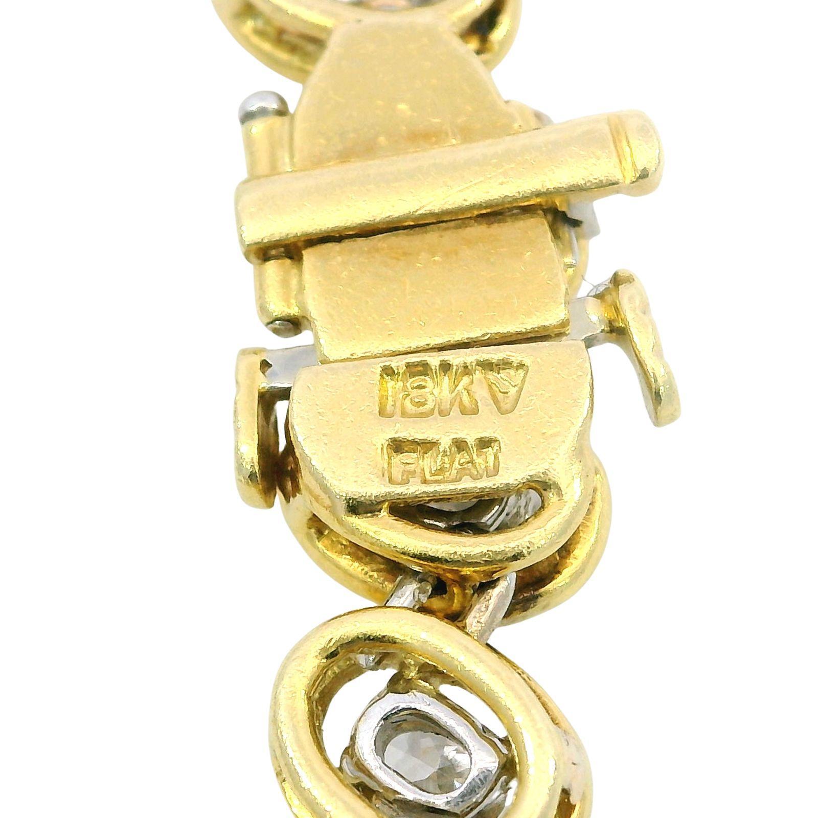 Pulsera de tenis con diamantes de 5,4 ctw Oro amarillo de 18 quilates Platino Talla ovalada VS Diamantes en venta 3