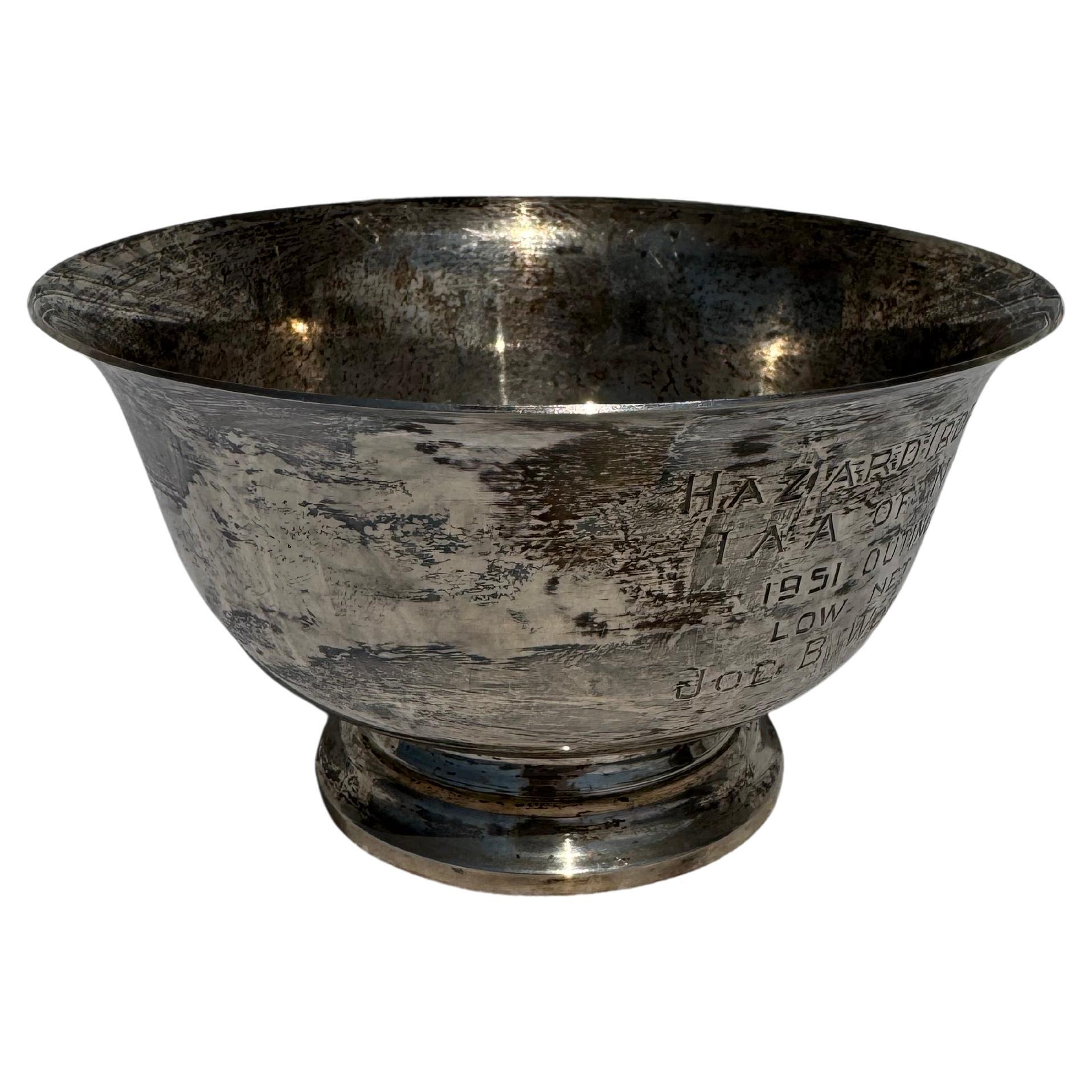 5.4"d x 3"h Paul Revere Footed Sterling Silver Engraved "Exemplar" Bowl im Angebot