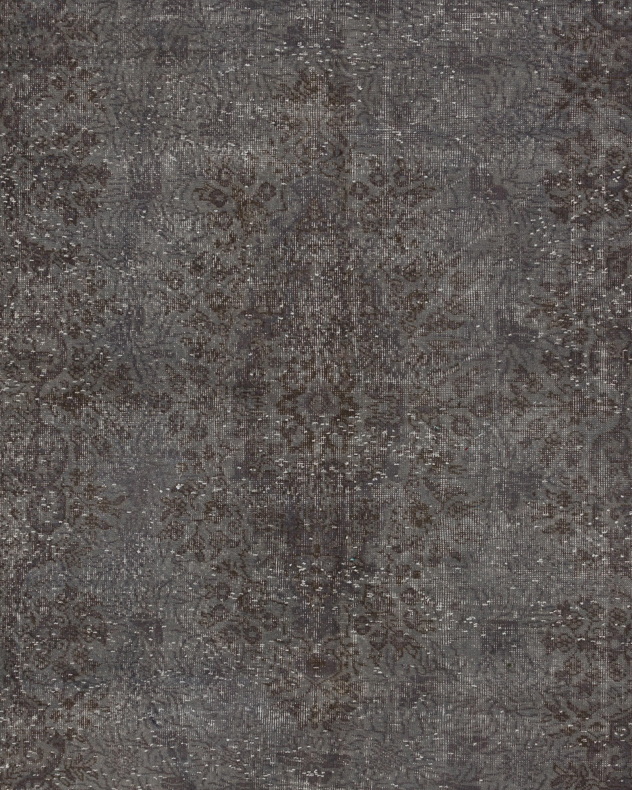 Turc Tapis vintage fait main 5,4x10 Ft teinté à la main en gris, superbe 4 intérieurs modernes en vente