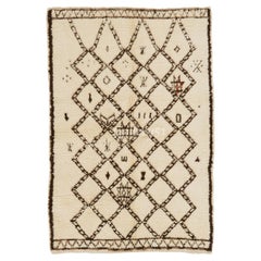 5.4x7.8 Ft New Moroccan Rug, 100% Natural Undyed Wool, Custom Options Available