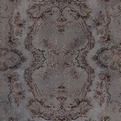 5.4x8.5 Ft French-Aubusson Inspired Turkish Rug, Gray Modern Handmade Carpet