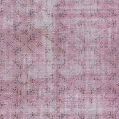 Handgefertigter 5,4x8,5 Ft Handgefertigter Teppich in weichem Rosa, moderner türkischer Wollteppich