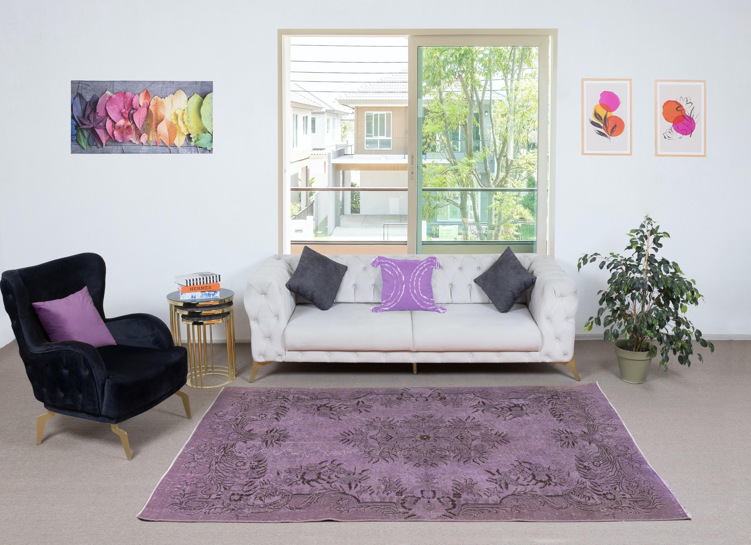 Our over-dyed rugs are all hand-knotted vintage pieces that are recreated in our workshop to cater to a wider range of interior design choices from modern to coastal, from industrial to rustic/cottage. These 50 to 70 year-old rugs were hand-knotted