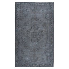 Tappeto contemporaneo in lana annodata a mano 5,4x8,7 Ft, colore grigio Tappeto turco