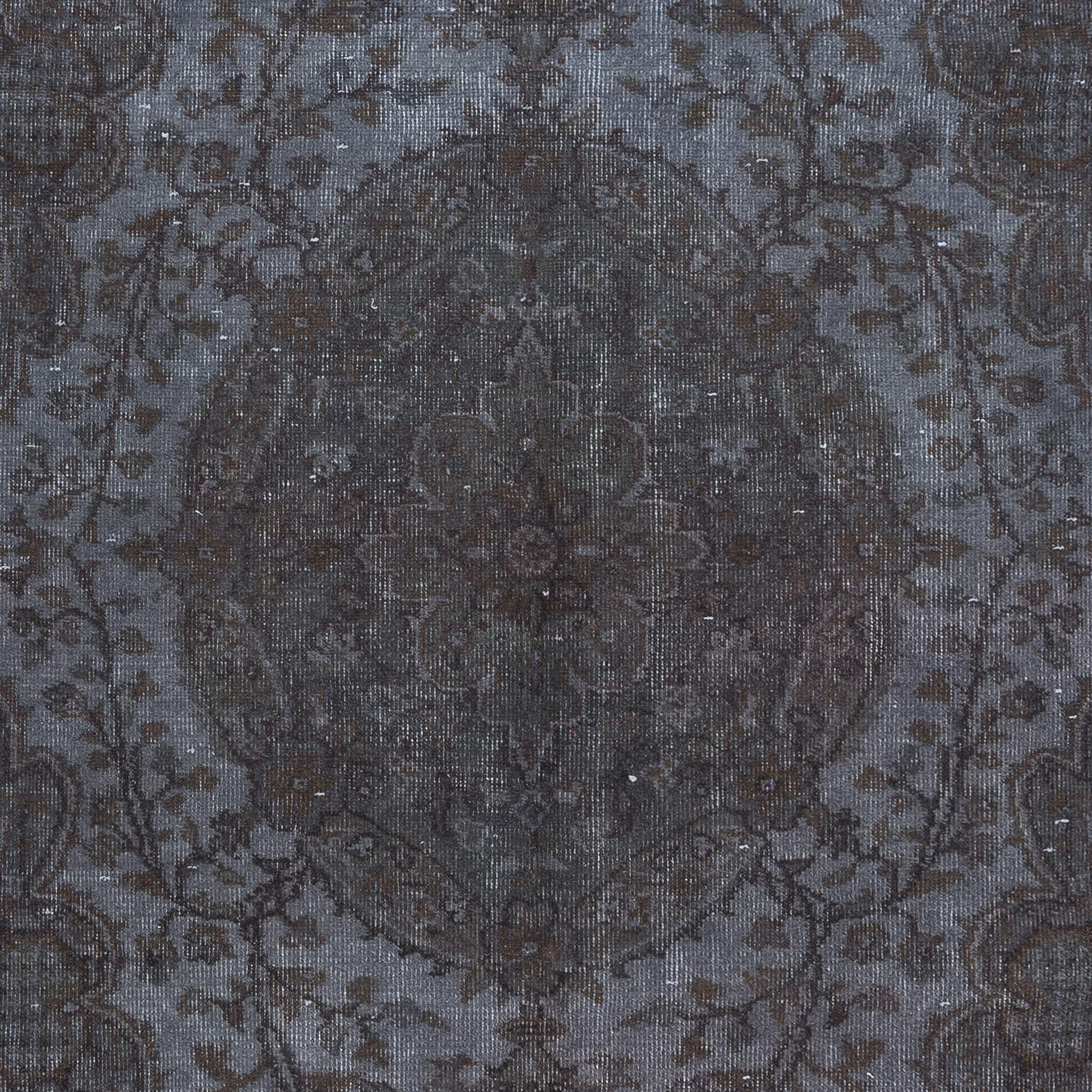 Tissé à la main Tapis moderne gris 5,4x8,7 m, taille de pièce, tapis de salon fait main en vente