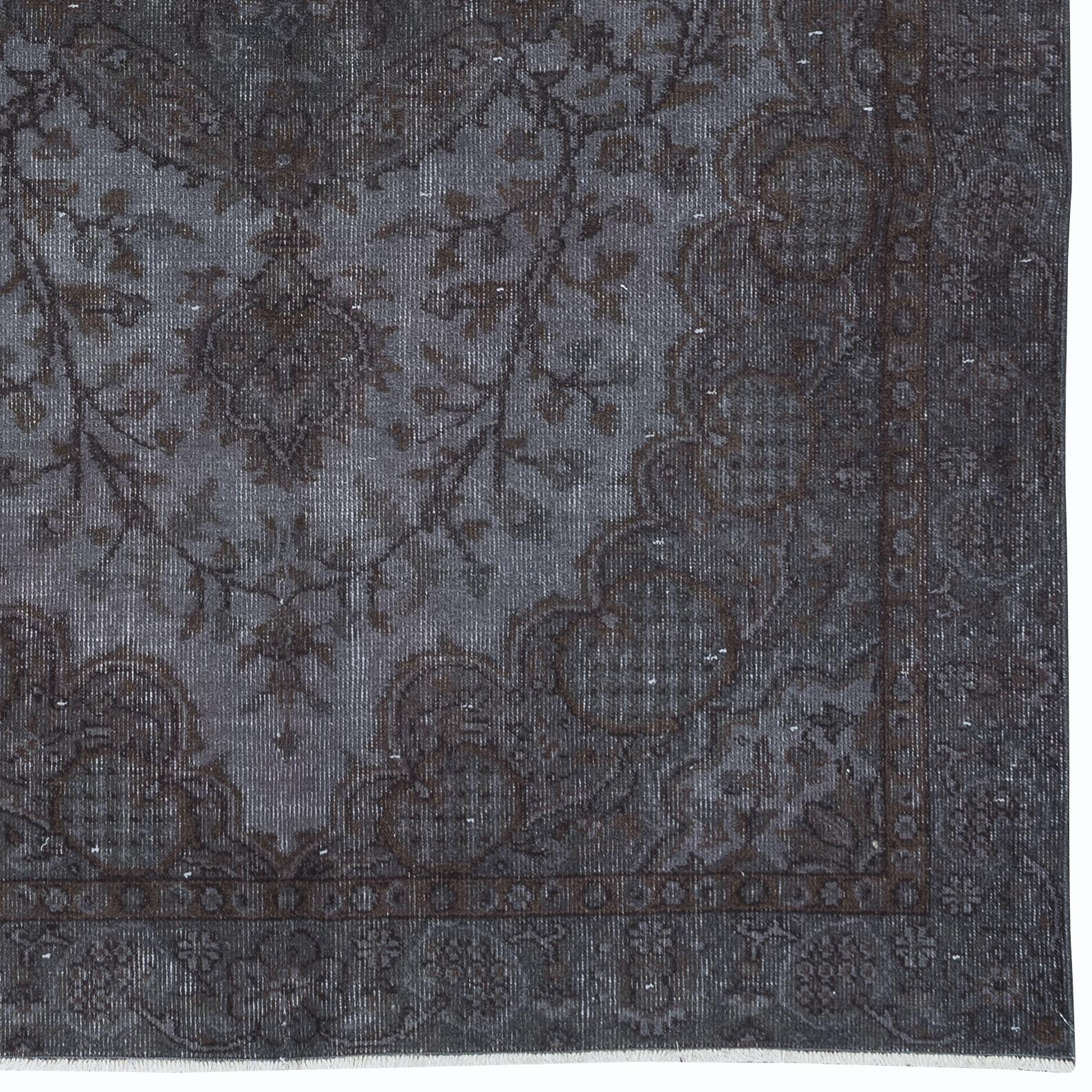 Tapis moderne gris 5,4x8,7 m, taille de pièce, tapis de salon fait main Bon état - En vente à Spring Valley, NY