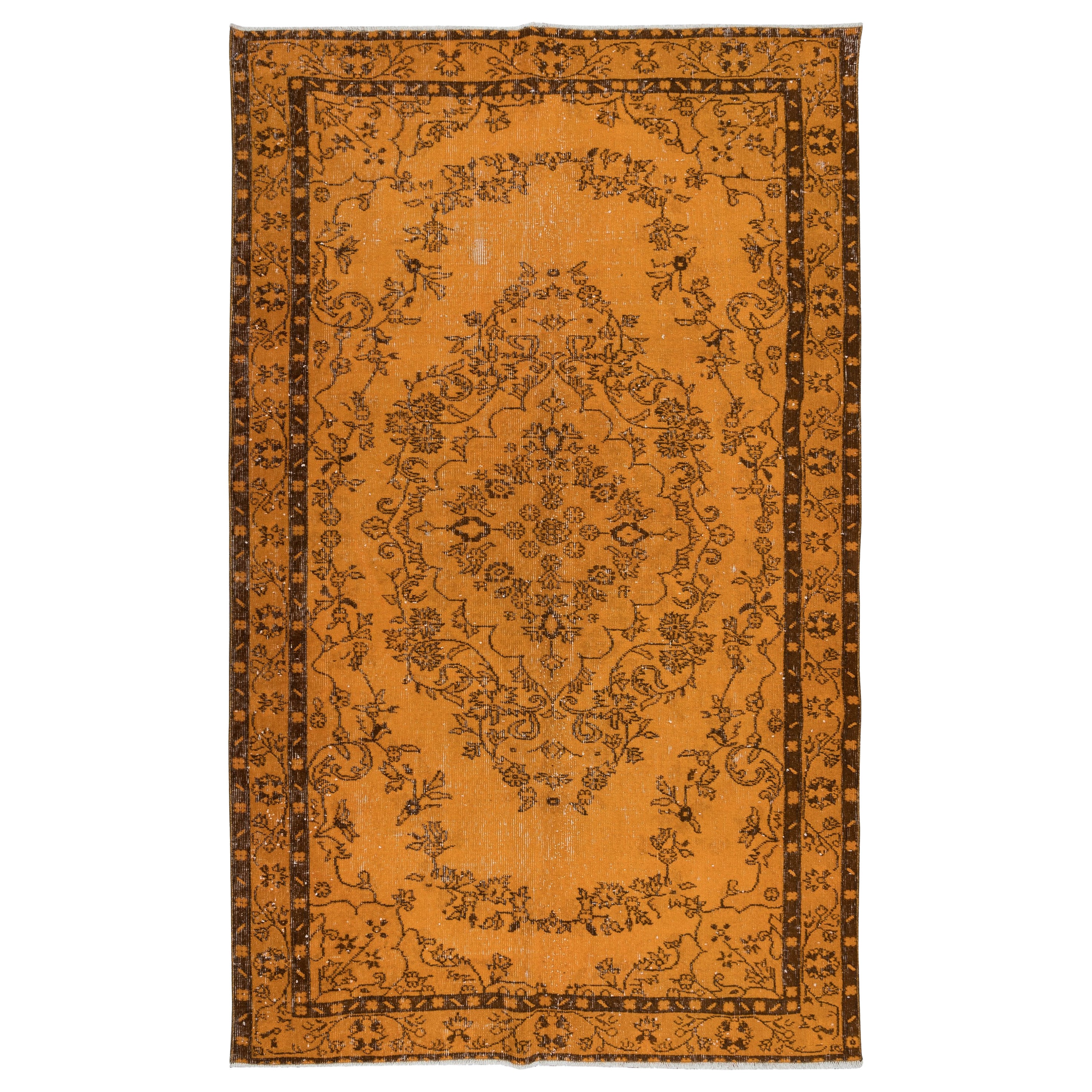Home Decor Teppich 5,4x8.8 Ft, handgefertigter Bodenbezug, orangefarbener türkischer moderner Teppich