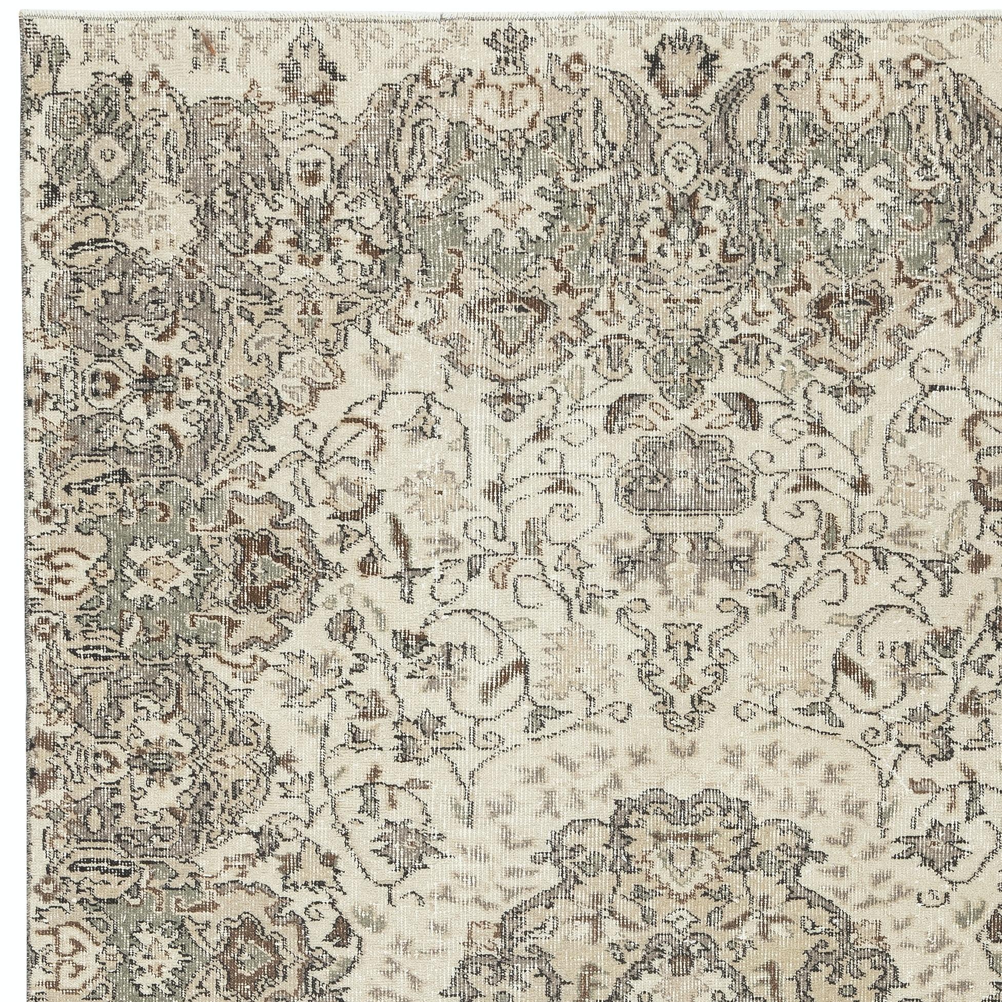 5.4x9 Ft Handgeknüpfter Teppich aus türkischer Wolle. Vintage Area Carpet mit Medaillon-Design im Zustand „Gut“ im Angebot in Spring Valley, NY