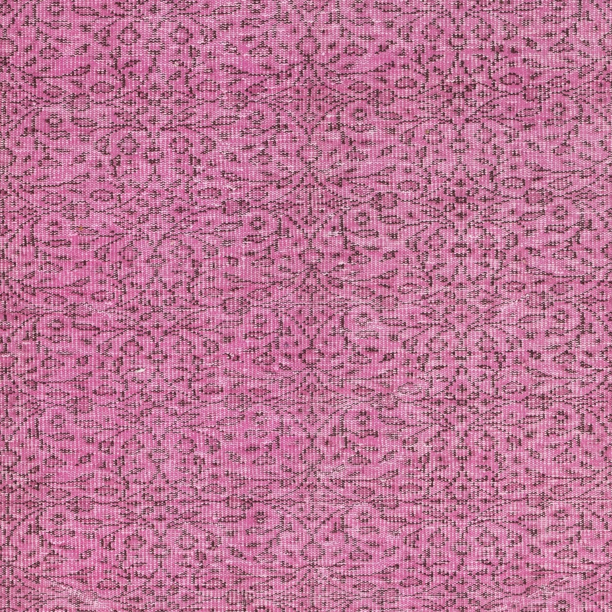 5.4x9 Ft Handgefertigter Türkischer Wollteppich. Vintage Overdyed Pink Teppich für modernes Zuhause (Handgeknüpft) im Angebot