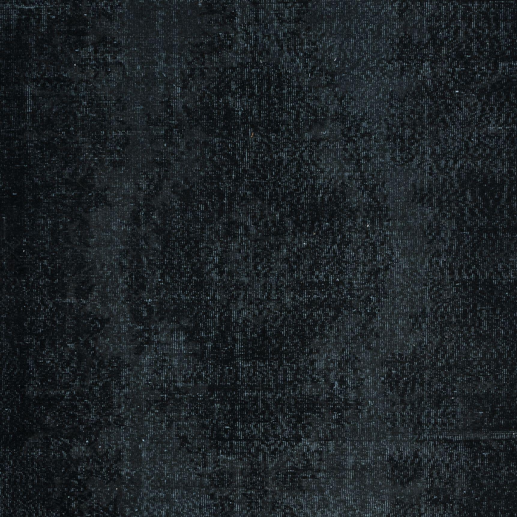 Alfombra turca moderna hecha a mano de 5,4 x 9 pies en gris marengo y negro para casa y oficina Anudado a mano en venta