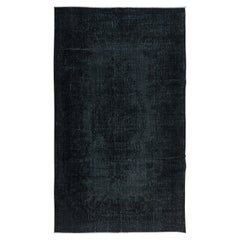 Moderner handgefertigter türkischer Teppich in Anthrazitgrau und Schwarz in 5,4x9 Ft für Wohn- und Büro