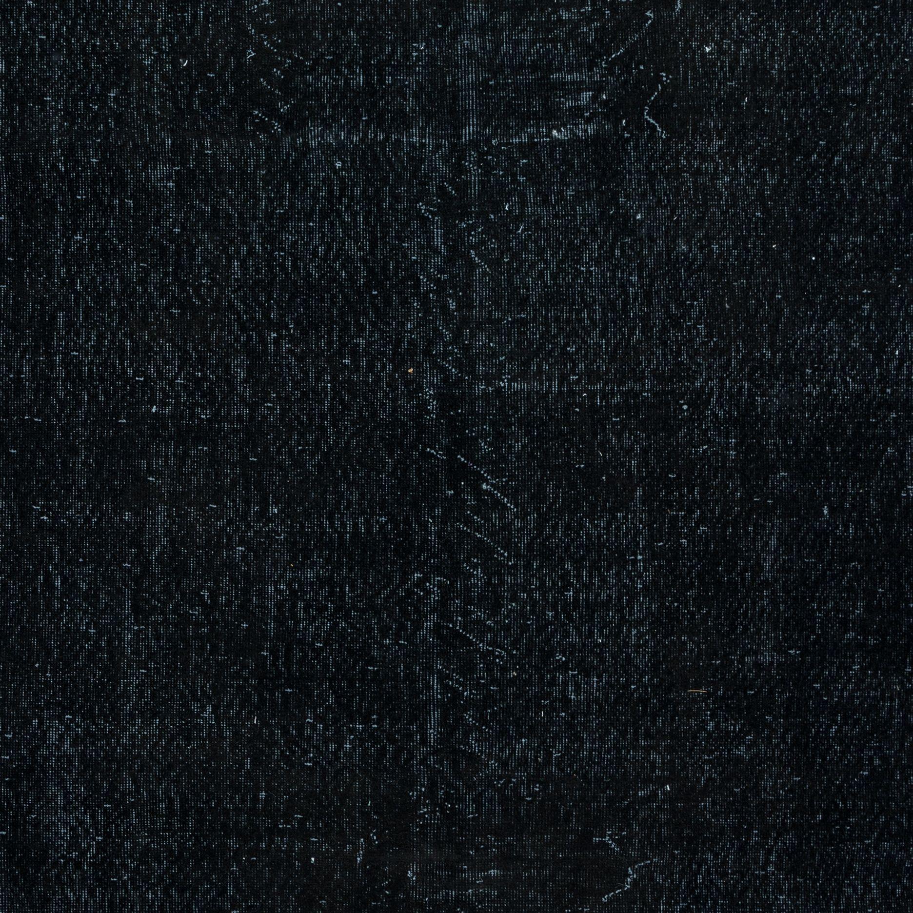 Hand-Woven 5.4x9 Ft Plain Black Area Rug, Handknotted and Handwoven in Turkey For Sale