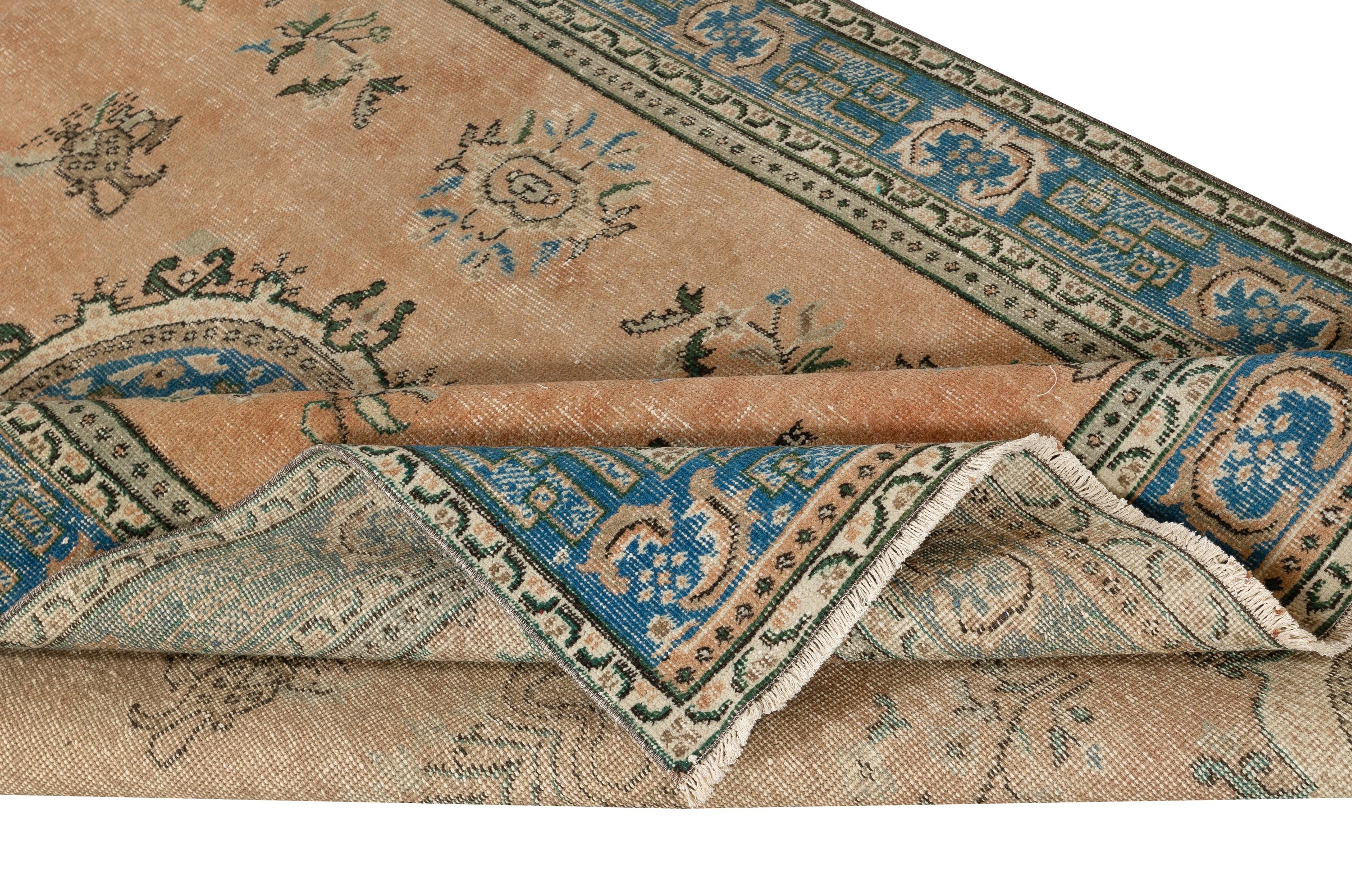 5.4x9 Ft Traditioneller handgeknüpfter türkischer roter Vintage-Teppich. Handgefertigt in der Türkei (Rustikal) im Angebot