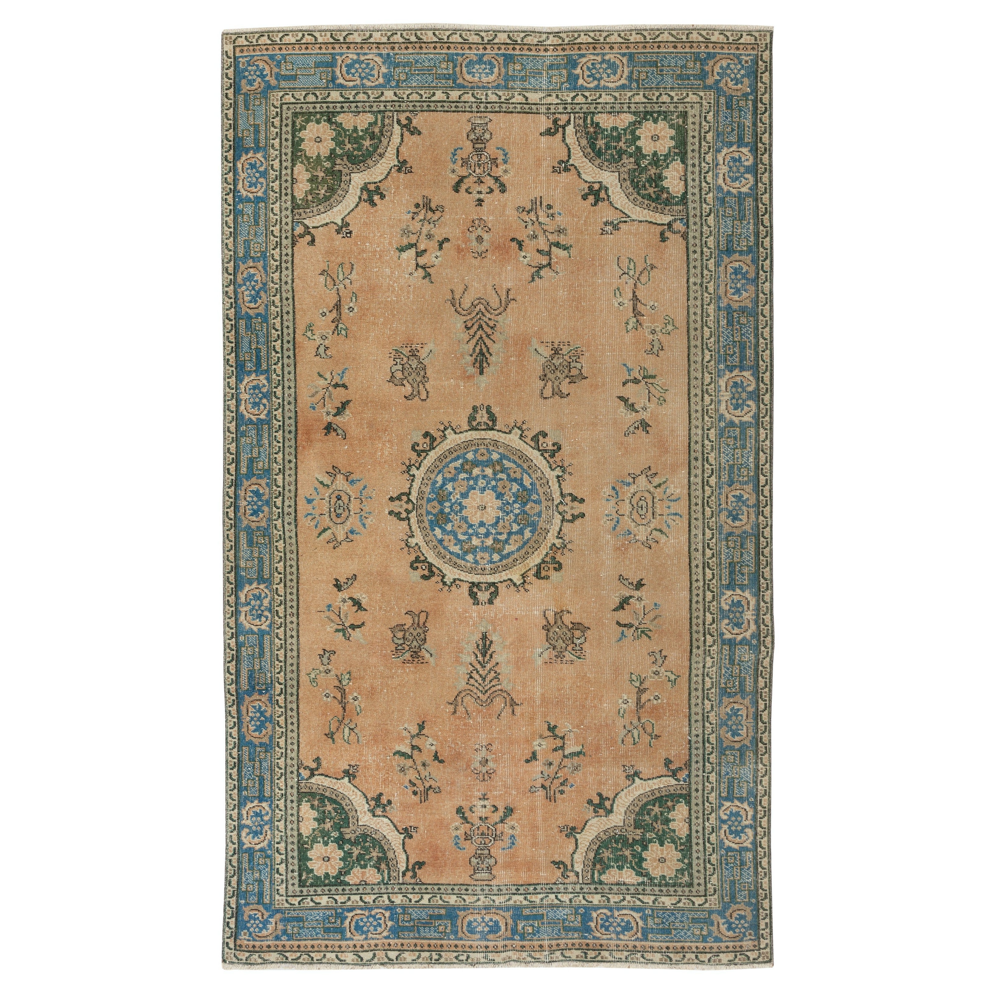 5.4x9 Ft Traditioneller handgeknüpfter türkischer roter Vintage-Teppich. Handgefertigt in der Türkei