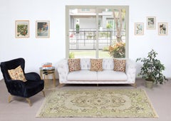 5.4x9 Ft Vintage Turkish Area Rug. Handmade Carpet for Country Style Decoration