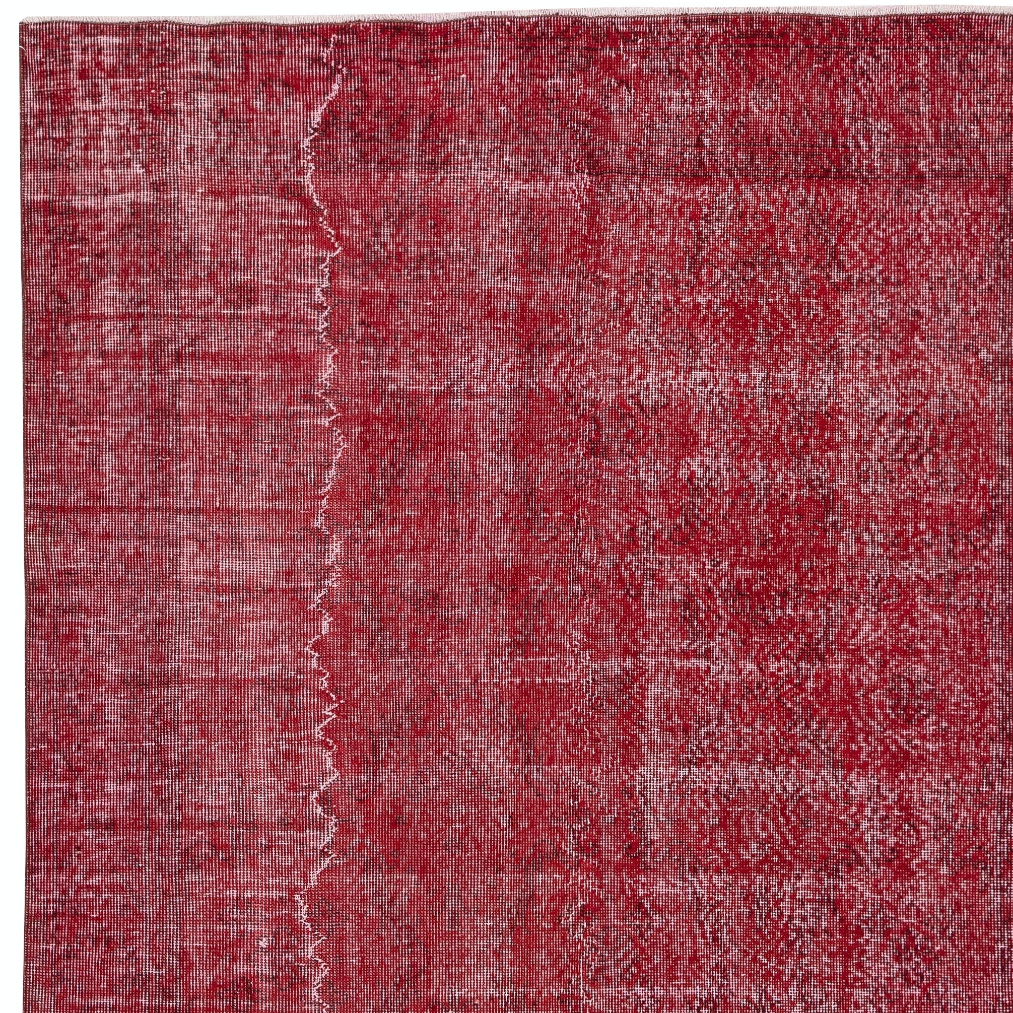 5.4x9.2 Ft Rot gefärbter Vintage Teppich, handgeknüpft in der Türkei für moderne Innenräume (Handgeknüpft) im Angebot