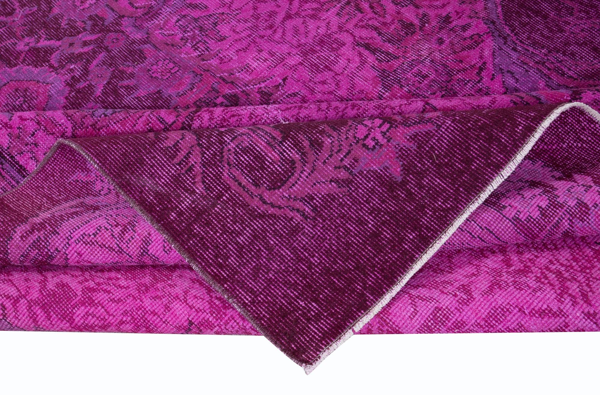 5.4x9.7 Ft Splendid Handmade Pink Area Rug, Modern Turkish Living Room Carpet In Good Condition For Sale In Philadelphia, PA