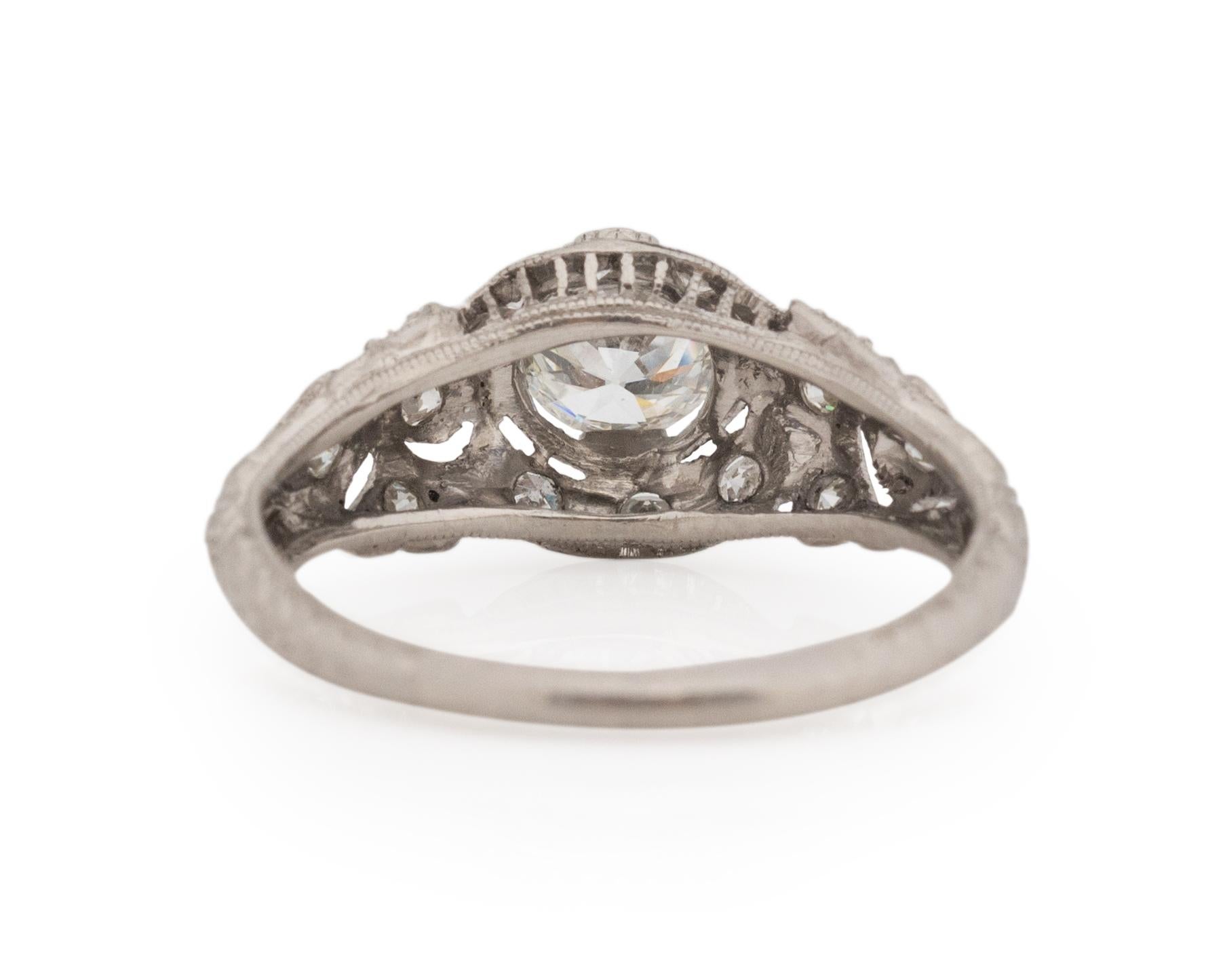 .55 Carat Art Deco Diamond Platinum Engagement Ring In Good Condition In Atlanta, GA