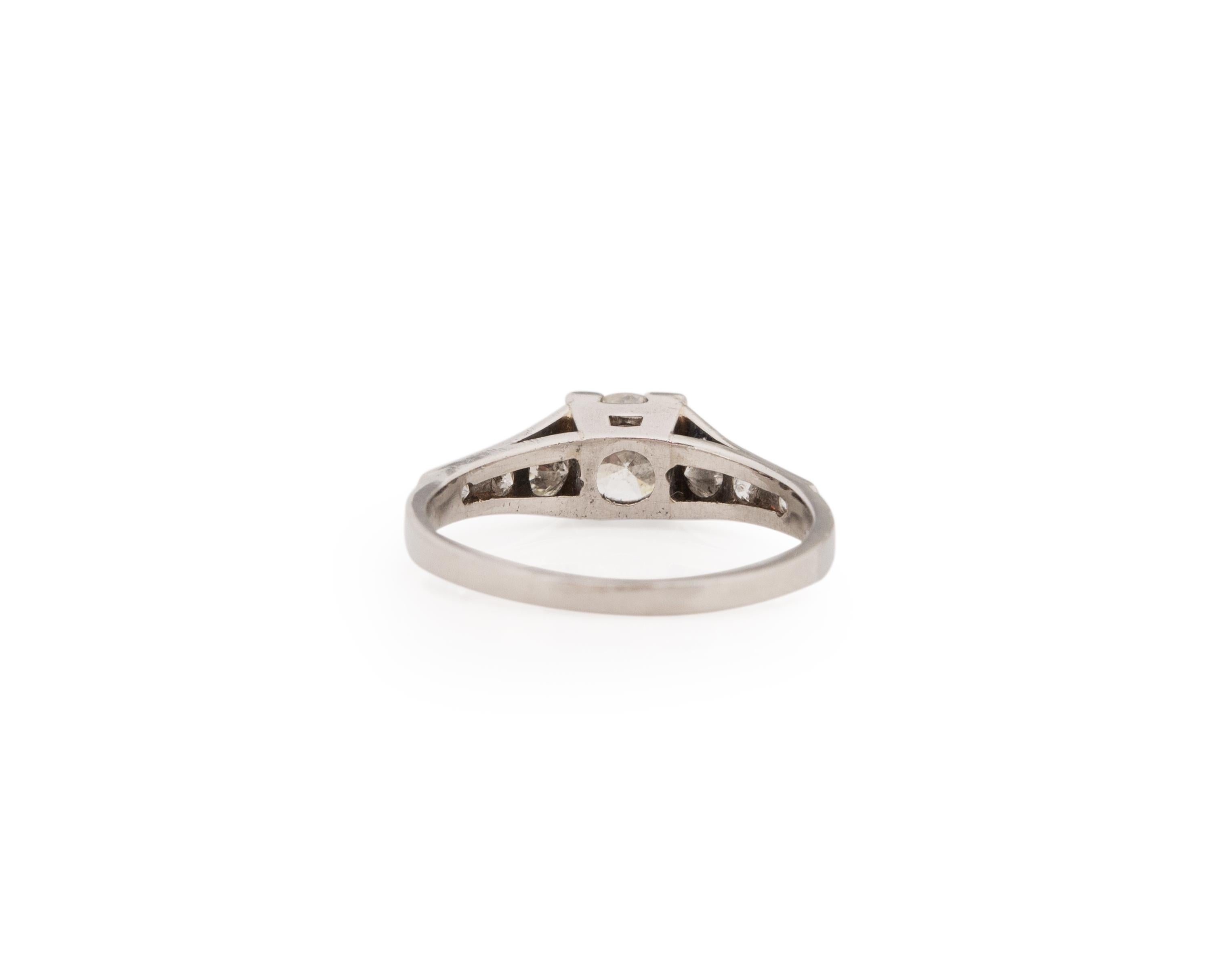 .55 Carat Art Deco Diamond Platinum Engagement Ring In Good Condition For Sale In Atlanta, GA