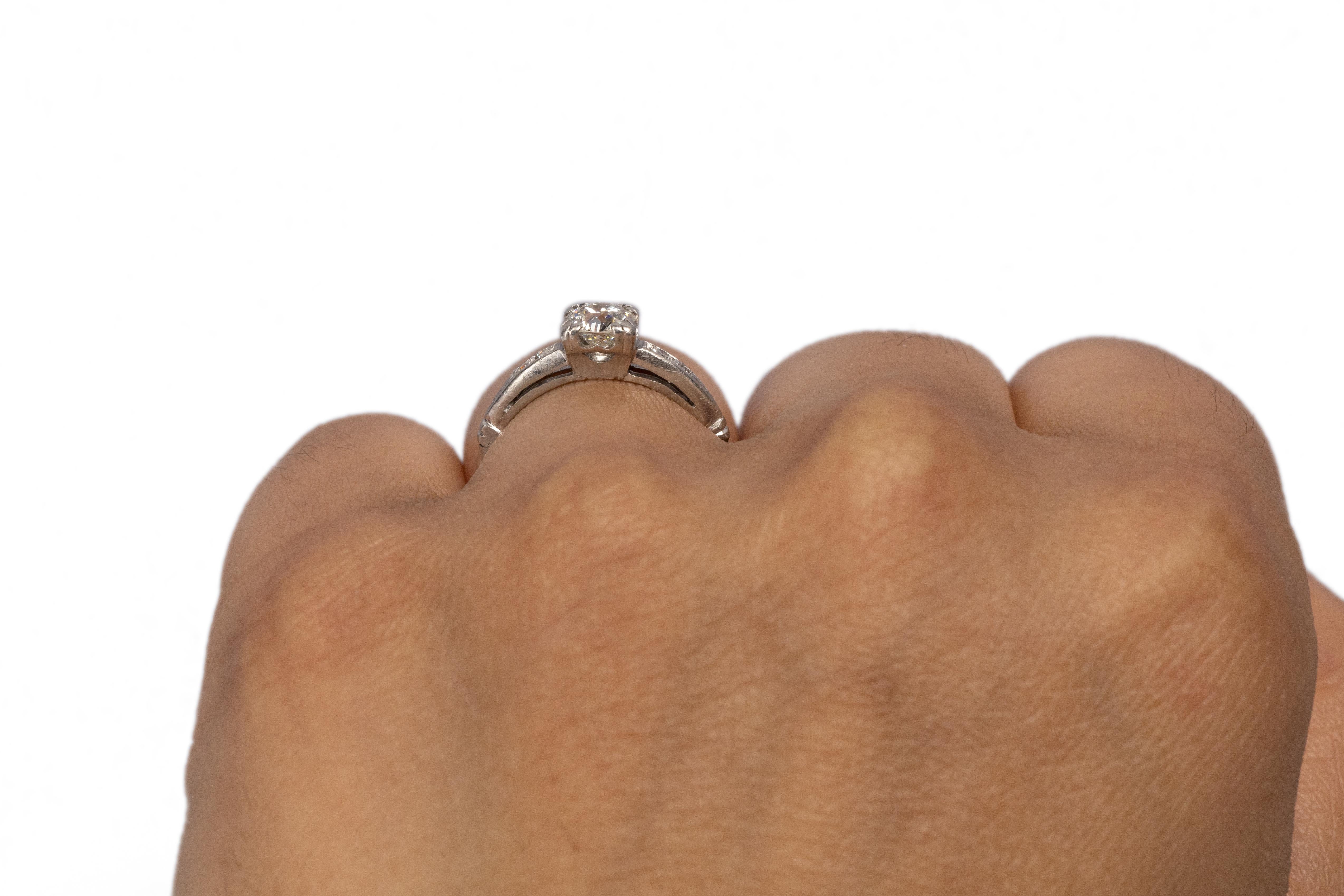 .55 Carat Art Deco Diamond Platinum Engagement Ring For Sale 1