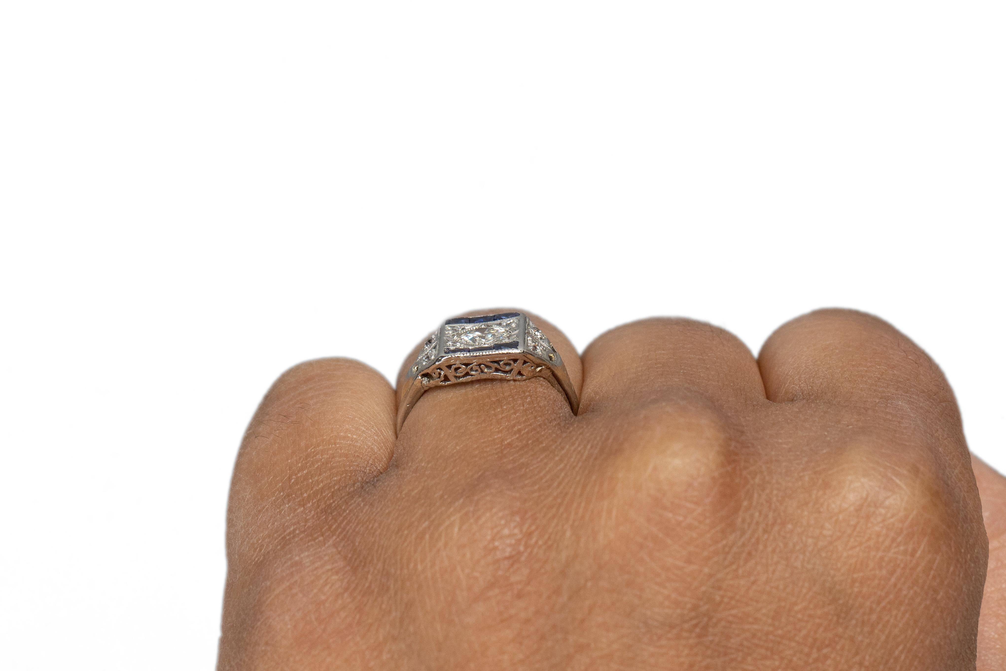 .55 Carat Art Deco Diamond Platinum Engagement Ring For Sale 1