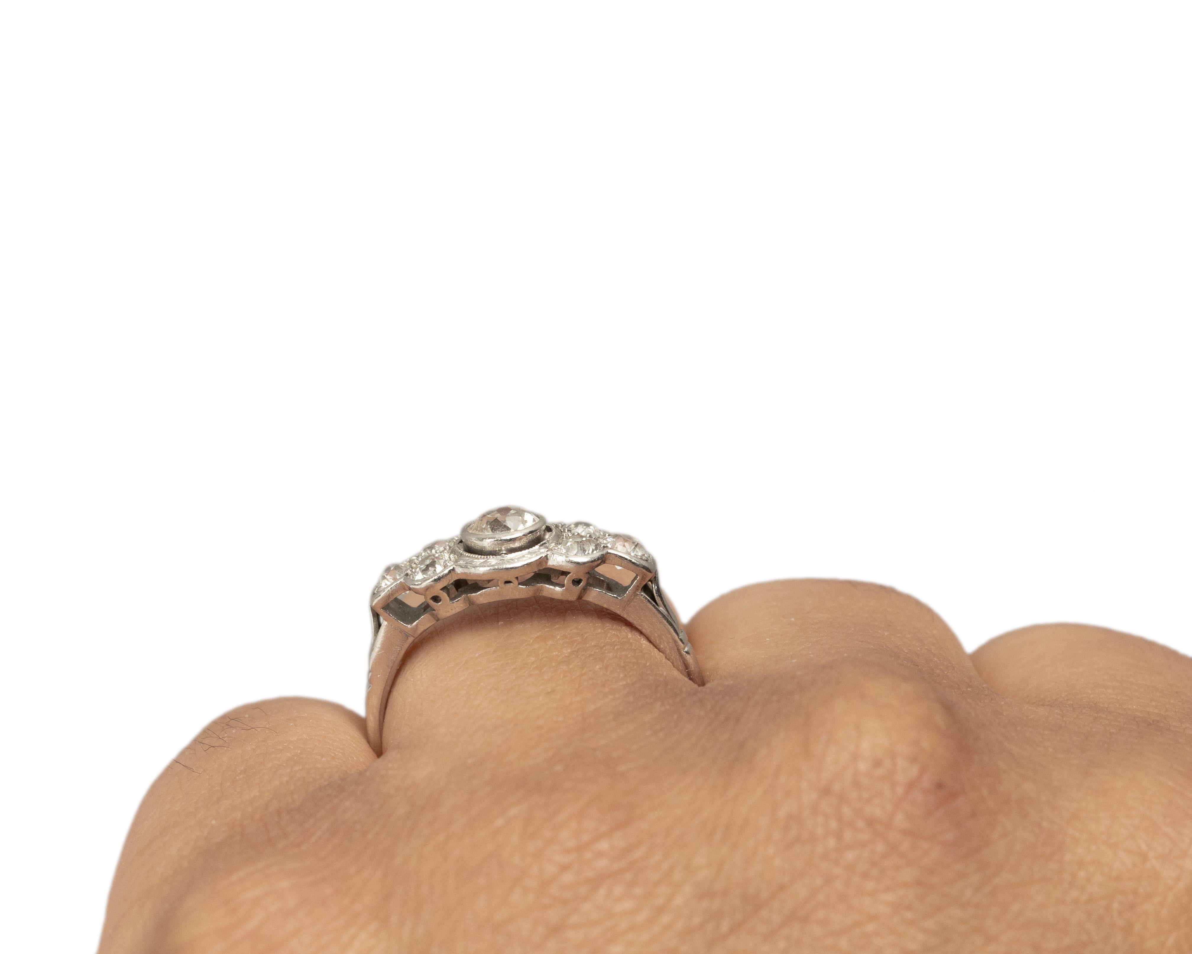 .55 Carat Art Deco Diamond Platinum Engagement Ring In Good Condition For Sale In Hicksville, NY