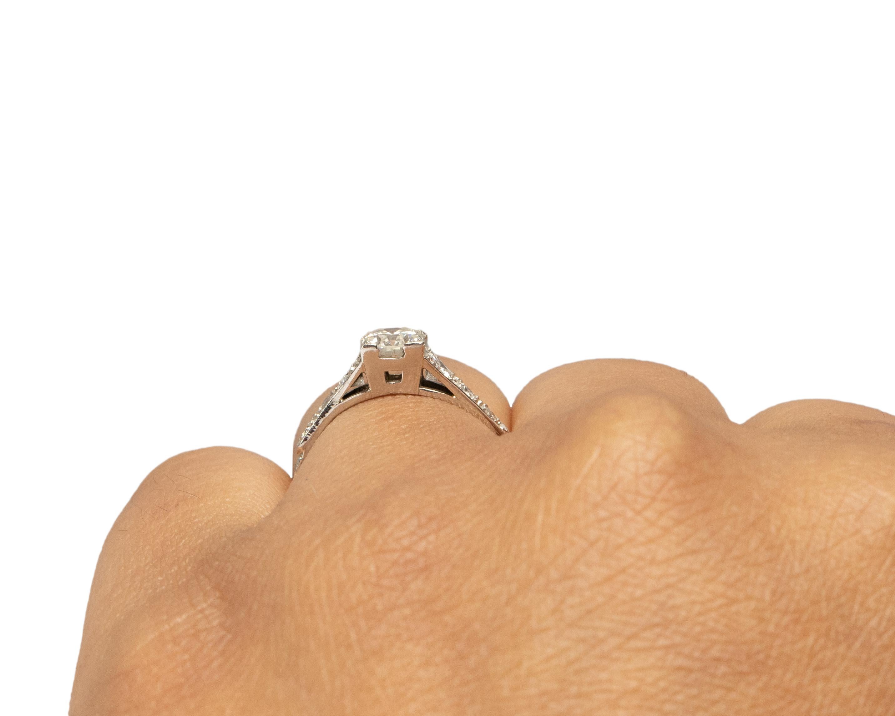 .55 Carat Art Deco Diamond Platinum Engagement Ring For Sale 1