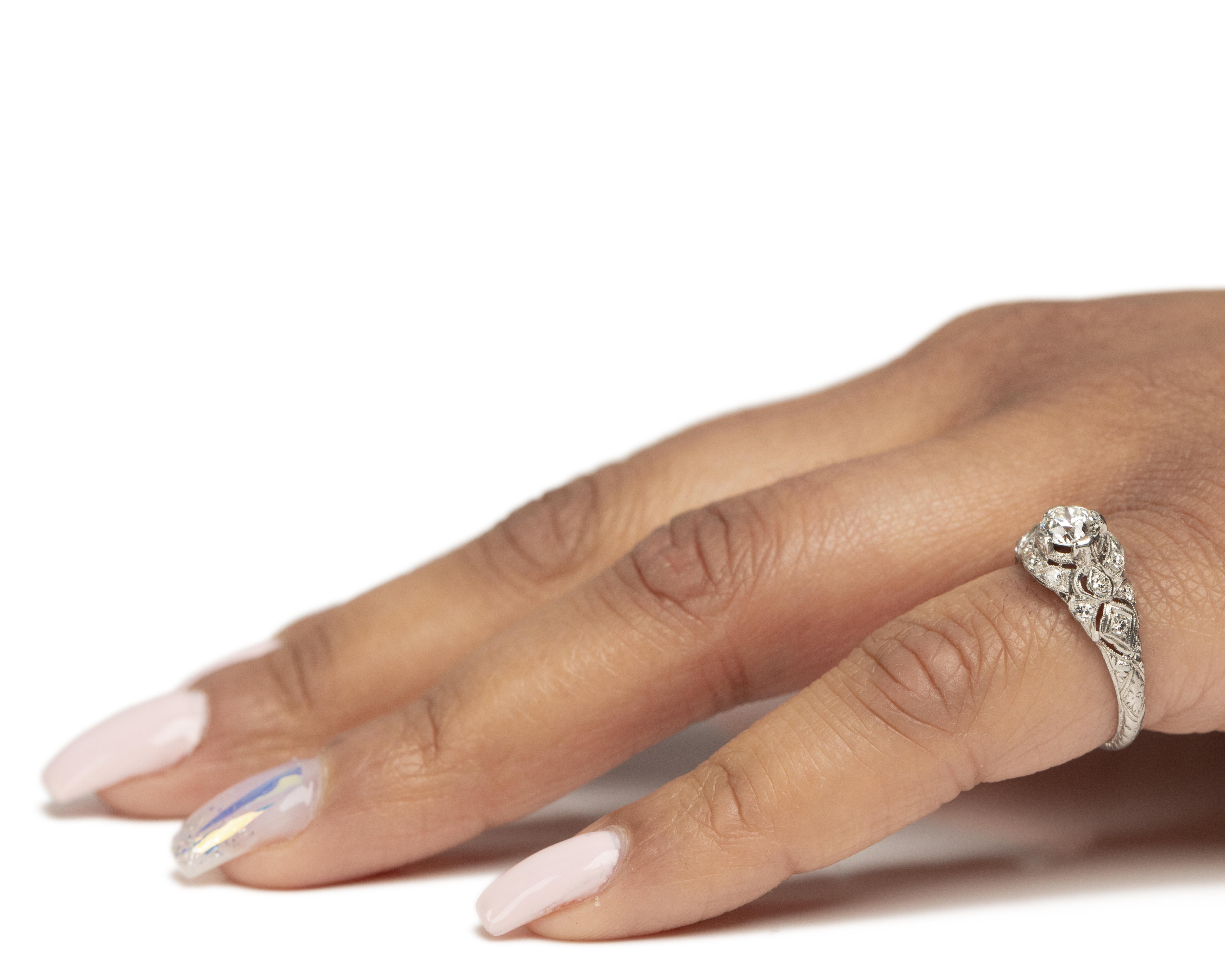 .55 Carat Art Deco Diamond Platinum Engagement Ring 2