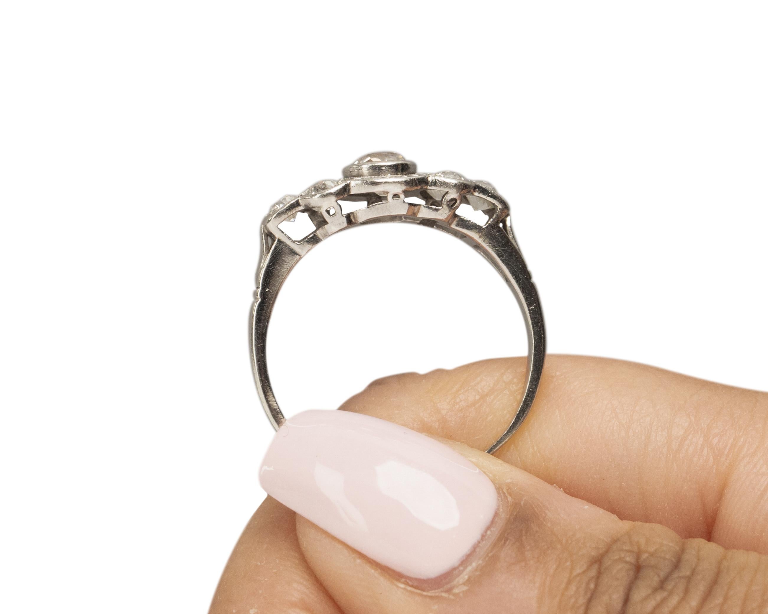 .55 Carat Art Deco Diamond Platinum Engagement Ring For Sale 1